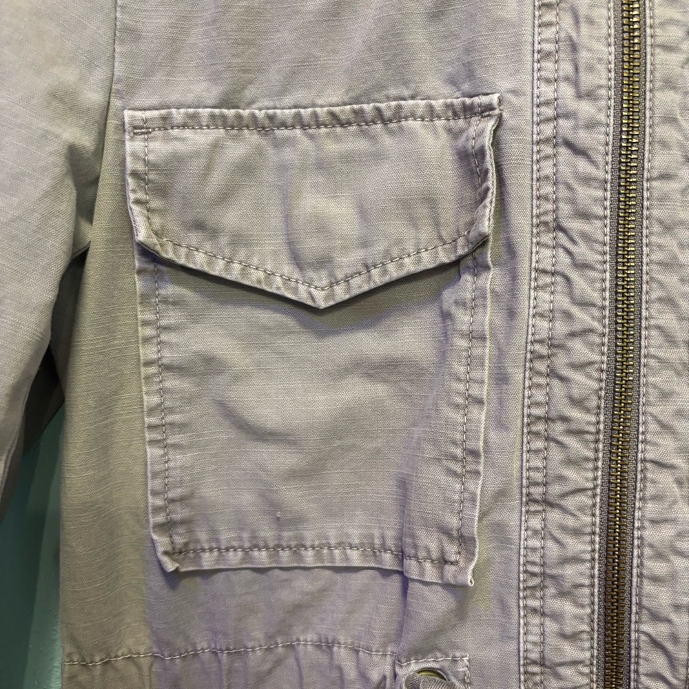 J. Crew Women’s Gray Utility Jacket Size Small Lightweight Zip Cinch Waist - Picture 4 of 8